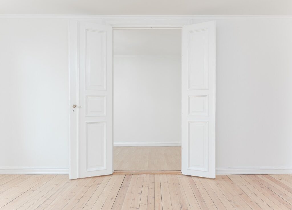 interior, indoor, white, wall, open, door, floor, door, door, door, door, door, floor